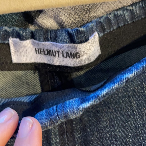 NWT HELMUT LANG denim leather ‘worker’ skirt sz6/8 - Picture 3 of 4